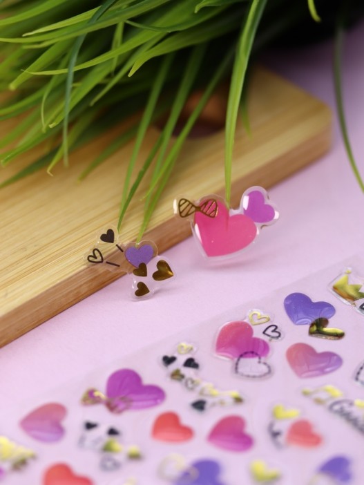 Наклейки объемные &quot;Flaming Hearts&quot; (20,5*9 см) 