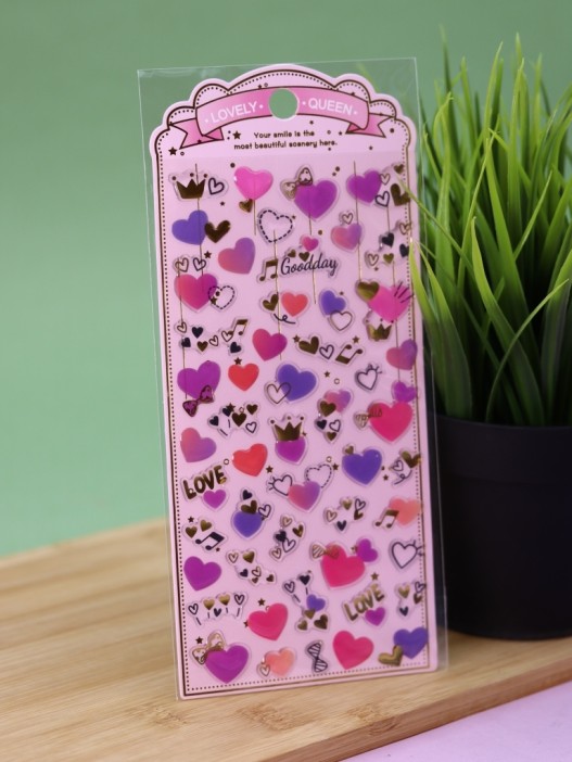 Наклейки объемные &quot;Flaming Hearts&quot; (20,5*9 см) 