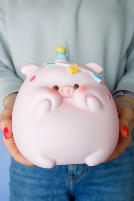Копилка «Pig joy», pink (18,5 см), пластик 