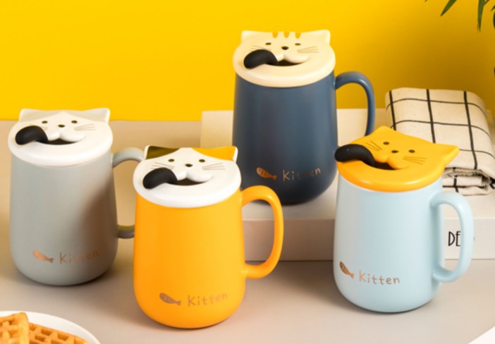 Кружка «Kitten loves fish», orange (450 ml) 