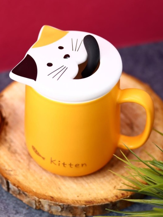 Кружка «Kitten loves fish», orange (450 ml) 