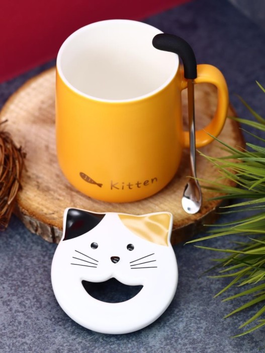 Кружка «Kitten loves fish», orange (450 ml) 