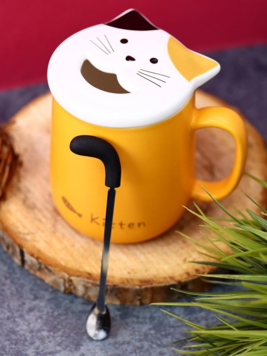 Кружка «Kitten loves fish», orange (450 ml) 