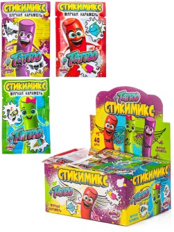 Мягкая карамель «Стикимикс + тату», 40шт.