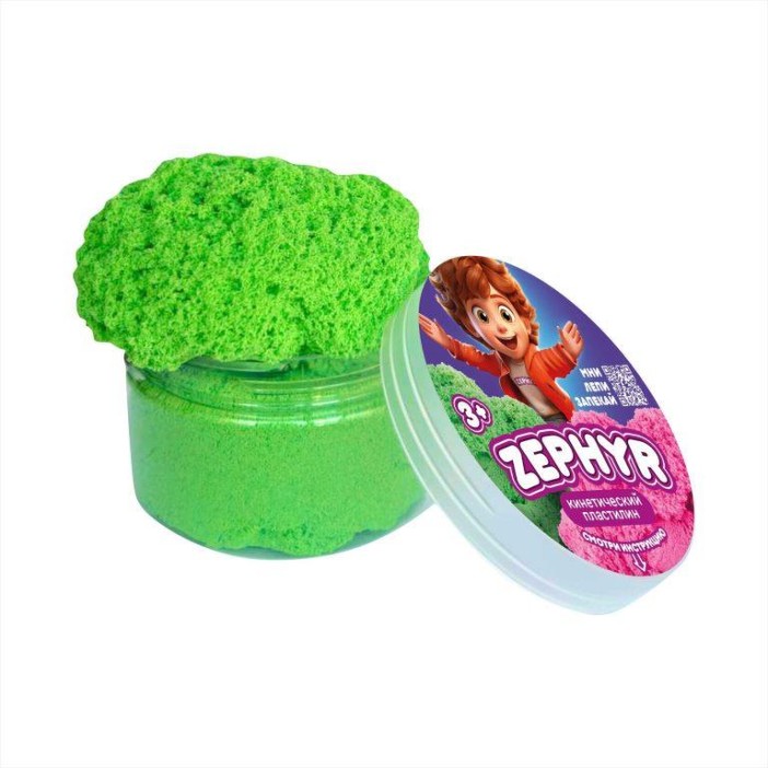 Кинетический пластилин &quot;Zephyr&quot;, зеленый (150гр) 