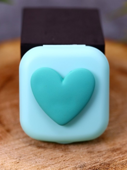 Контейнер для линз «Heart paint», green 