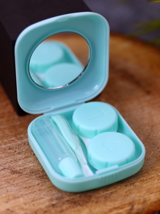 Контейнер для линз «Heart paint», green 