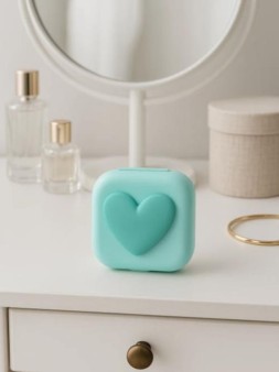 Контейнер для линз «Heart paint», green