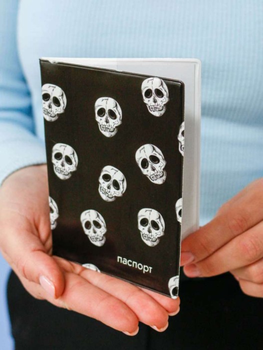 ОБЛОЖКА ДЛЯ ПАСПОРТА «Skulls», плотность 600 мкм 