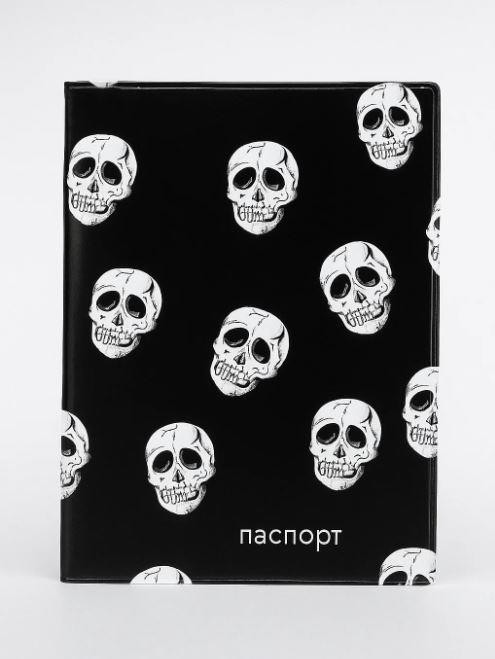 ОБЛОЖКА ДЛЯ ПАСПОРТА «Skulls», плотность 600 мкм 