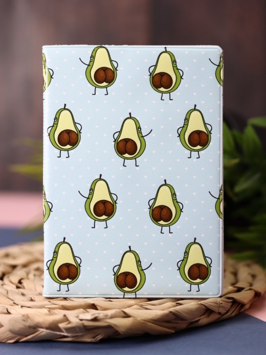 ОБЛОЖКА ДЛЯ ПАСПОРТА Avocado and popka, плотность 600 мкм 
