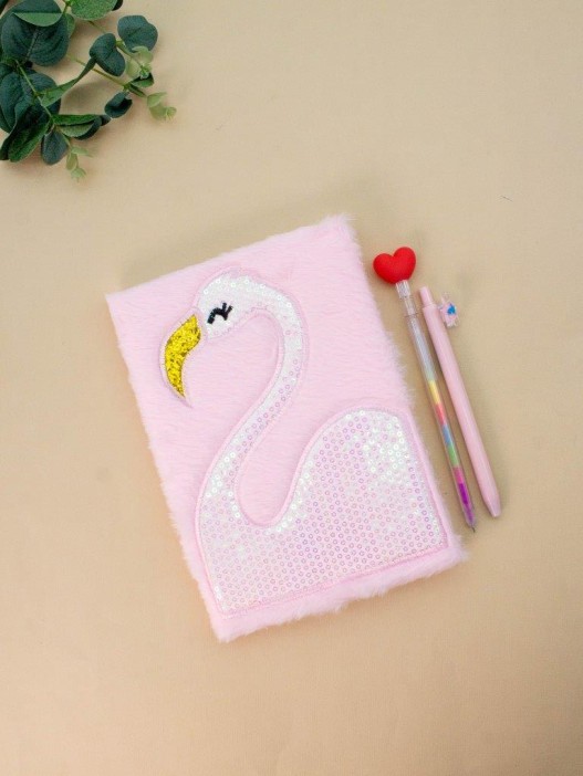 Блокнот плюшевый «Flamingo», pink, 21,5х15 см, плотность 70 гр. 