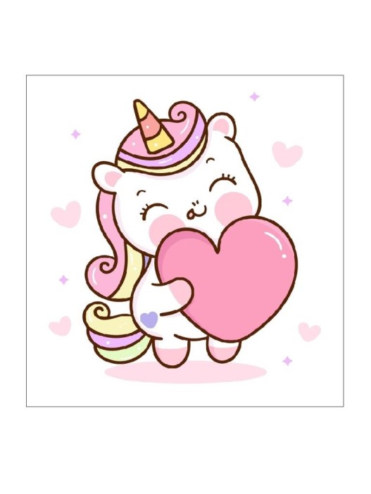 Алмазная мозаика без подрамника &quot;Единорог с сердцем&quot;, 15х20 см 