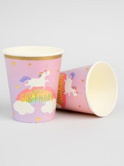Набор бумажных стаканов 6 шт. "Happy rainbow day", (9.5 см)