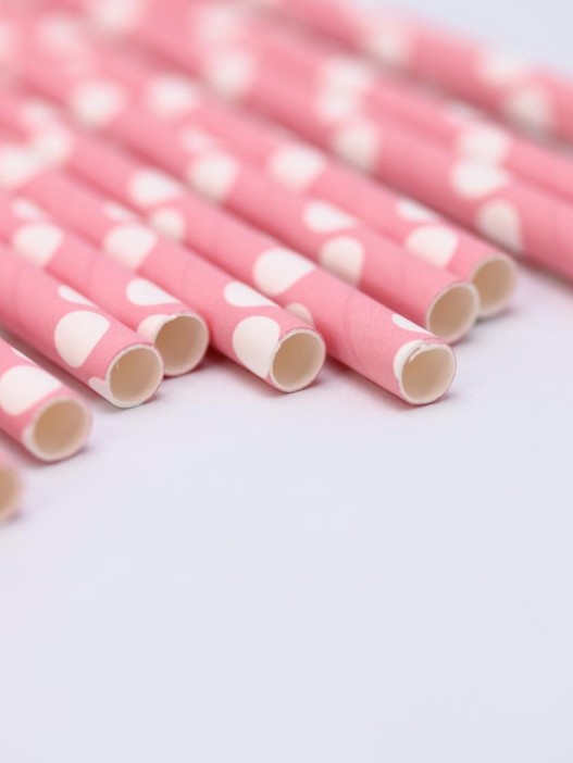 Трубочки одноразовые для напитков 12 шт. &quot;Cute peas&quot;, pink (200 мм) 