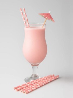 Трубочки одноразовые для напитков 12 шт. "Cute peas", pink (200 мм)