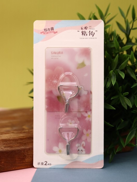 Крючок на липучке «Square sakura» 2шт, mix 
