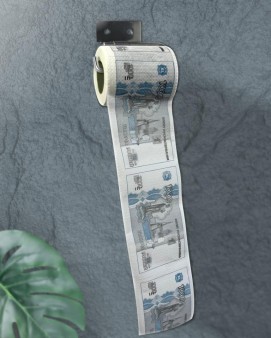 Сувенирная туалетная бумага "1000 рублей", двухслойная, 25 м (10х9,5 см)