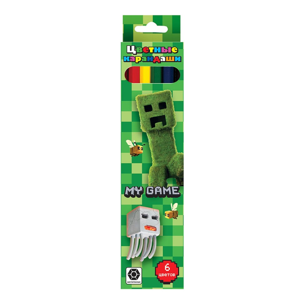 Карандаши цветные пластиковые "My game", 6цв.