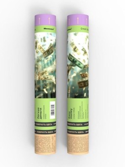 Хлопушка пневматическая 30см "Доллары", прямоугольники из бумаги, «доллары»)