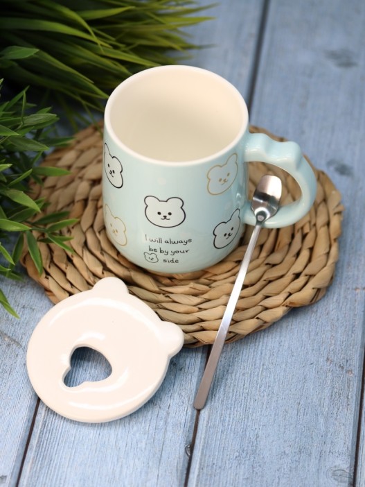 Кружка "Many bear face", blue (400 мл) 