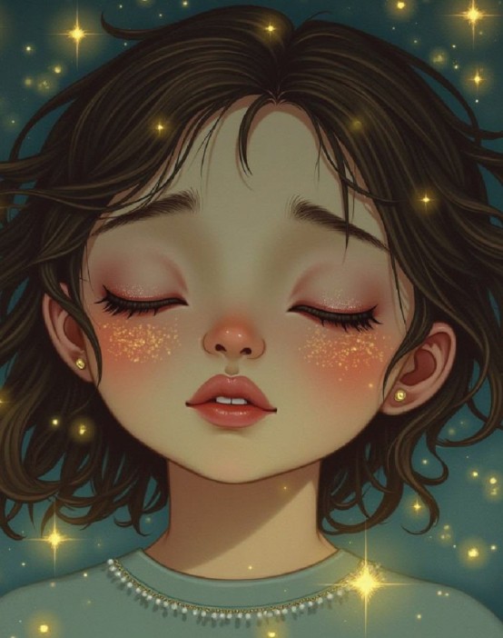 Набор мини открыток 10 шт. &quot;Девочка и звезды&quot;, 7.5*9.5см 