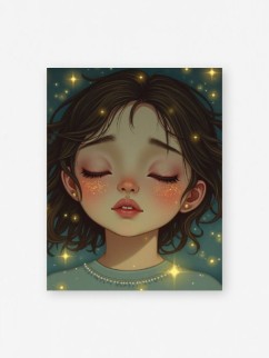Набор мини открыток 10 шт. "Девочка и звезды", 7.5*9.5см