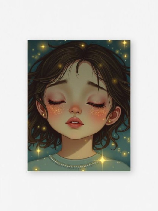 Набор мини открыток 10 шт. &quot;Девочка и звезды&quot;, 7.5*9.5см 