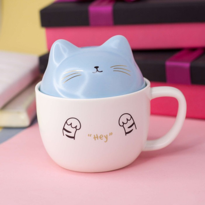 Кружка "Cat in the bowl", blue (230ml) 