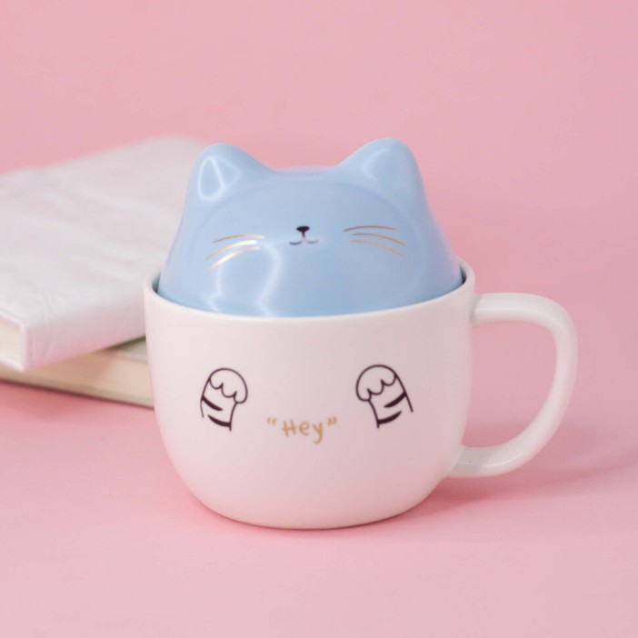 Кружка "Cat in the bowl", blue (230ml) 