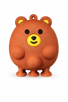 Мялка на присосках "Мишка", коричневый (5см)