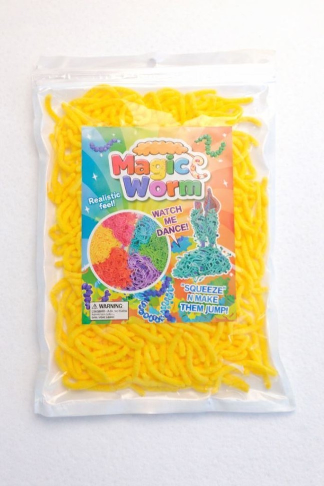 Мялка-антисресс "Magic worm", жёлтый (40 г)