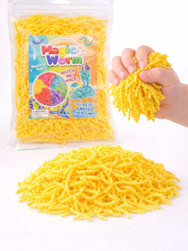 Мялка-антисресс "Magic worm", жёлтый (40 г)