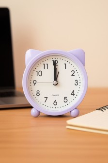 Часы-будильник "Cat ears", purple (11х10,5 см)