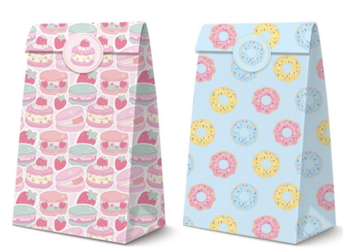 Набор подарочных пакетов+наклейки (6 шт.) &quot;Sweets&quot;, 18*9*5.5 