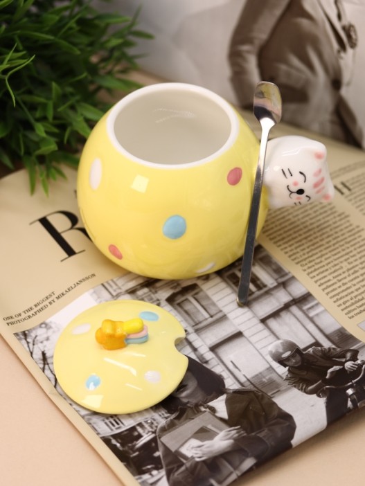 Кружка «Cat fireworks», yellow (430 ml) 