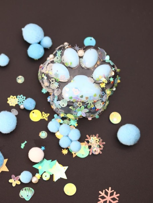 Мялка - антистресс «Таба ЛАПКА со звёздочками», голубая, 6 x 7,3 см 