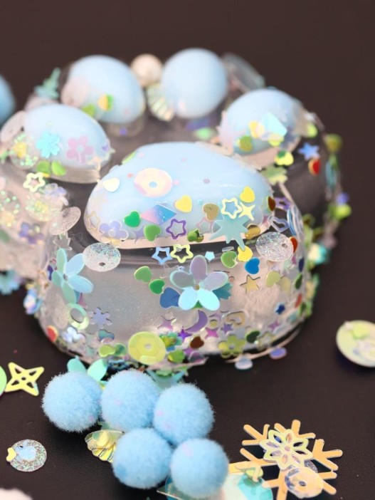 Мялка - антистресс «Таба ЛАПКА со звёздочками», голубая, 6 x 7,3 см 