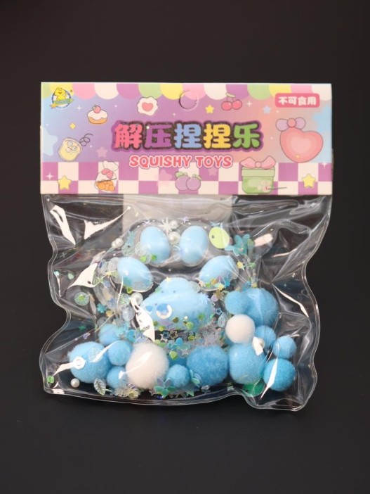 Мялка - антистресс «Таба ЛАПКА со звёздочками», голубая, 6 x 7,3 см 