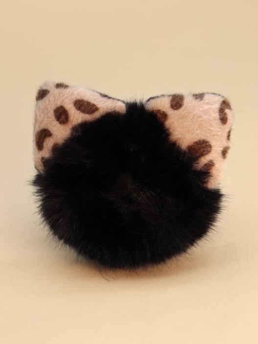 Резинка для волос "Пушистая команда", черная (8 см) 