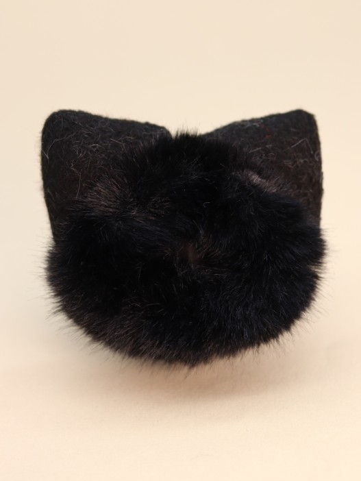 Резинка для волос "Пушистая команда", черная (8 см) 