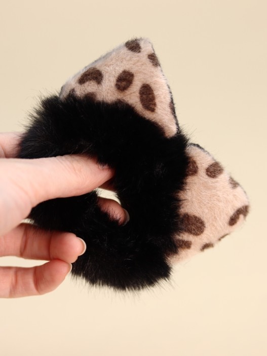 Резинка для волос "Пушистая команда", черная (8 см) 