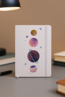 Блокнот (А5) &quot;Universe planets&quot;, white (14.5*21)
