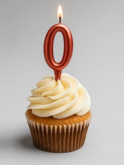 Свеча для торта "Овал" цифра 0 (красный), 8х4х1,2 см