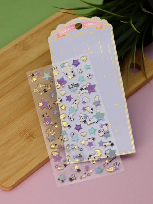 Наклейки объемные &quot;Starry sky&quot; (20,5*9 см) 