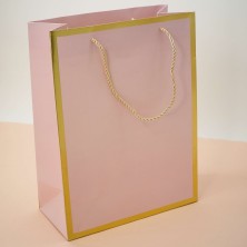Пакет подарочный (M) «Classic line», light pink (33*25*12)