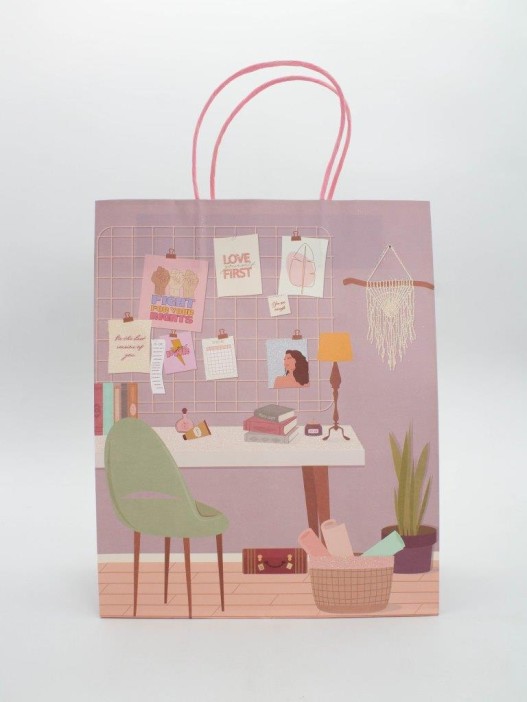 Пакет подарочный «Mood board», purple (26*32*12) 