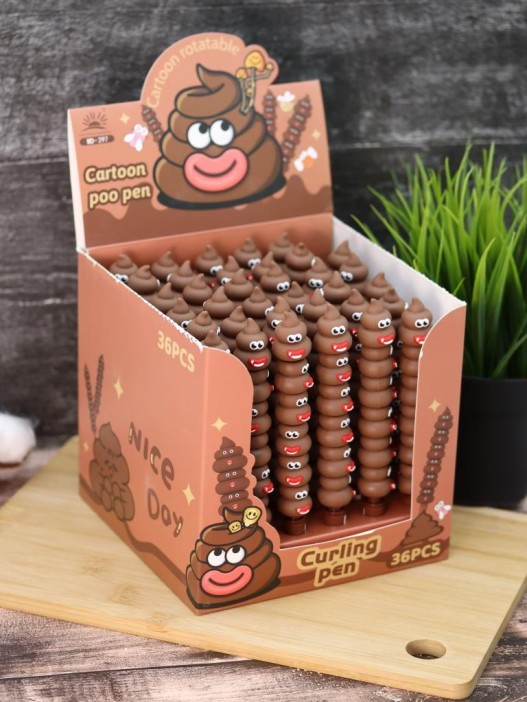 Ручка гелевая &quot;Poop sausage mouth&quot;, brown, шоу-бокс 36 шт. 