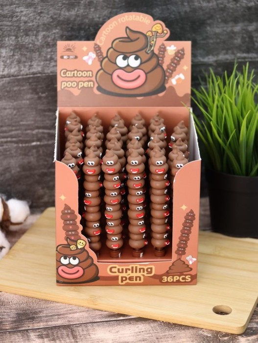 Ручка гелевая &quot;Poop sausage mouth&quot;, brown, шоу-бокс 36 шт. 