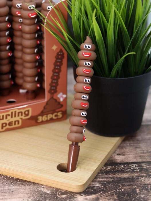 Ручка гелевая &quot;Poop sausage mouth&quot;, brown, шоу-бокс 36 шт. 